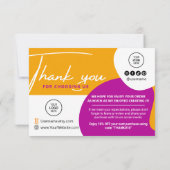 ご注文ありがとうございますUsカーカラフルド サンキューカード (裏面)