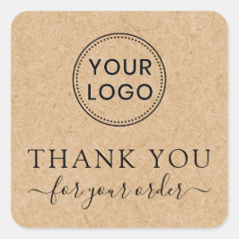 ご注文ありがとうクラフト見て感謝していく スクエアシール