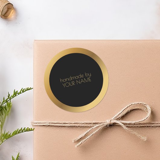 ご注文ありがとう ゴールドの縁取り 業務用包装シール ラウンドシール