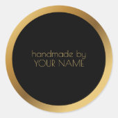 ご注文ありがとう ゴールドの縁取り 業務用包装シール ラウンドシール (正面)