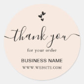 ご注文ありがとう - フェミニンピンク ラウンドシール (正面)