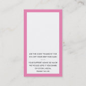 ご注文いただきありがとうございまかわいらしすピンクブラック 名刺 (裏面)