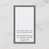 ご注文いただきありがとうございますモダン灰色 名刺 (裏面)