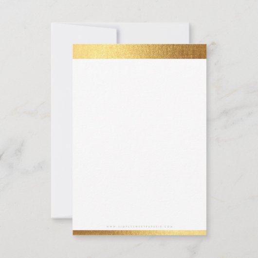 ご注文いただきありがとうございますモダン金ゴールドフォイルエッジピンク サンキューカード (裏面)