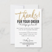 ご注文いただきありがとうございますモダン黒金ゴールド サンキューカード (正面)