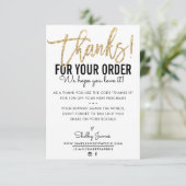 ご注文いただきありがとうございますモダン黒金ゴールド サンキューカード (スタンド正面)