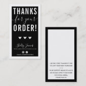 ご注文いただきありがとうございますモダンINSERT BLACK 名刺 (正面/裏面)