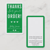 ご注文いただきありがとうございますモダンINSERT GREEN 名刺 (正面/裏面)