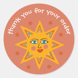 「ご注文いただきありがとうございます」かわいいカスタムサン ラウンドシール