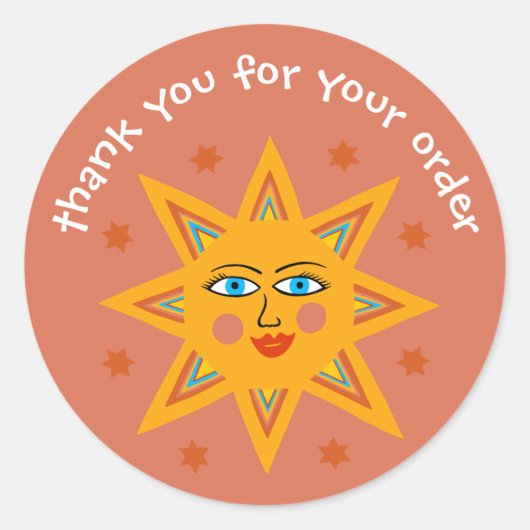 「ご注文いただきありがとうございます」かわいいカスタムサン ラウンドシール (正面)