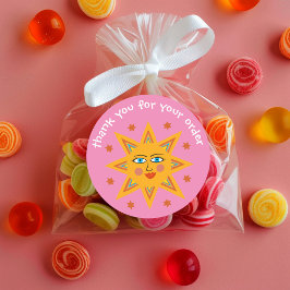 「ご注文いただきありがとうございます」かわいいカスタムサン ラウンドシール