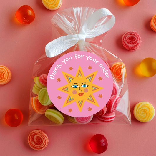 「ご注文いただきありがとうございます」かわいいカスタムサン ラウンドシール