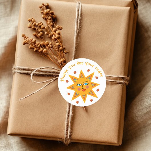 「ご注文いただきありがとうございます」かわいいカスタムサン ラウンドシール