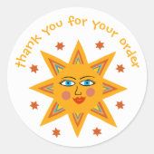 「ご注文いただきありがとうございます」かわいいカスタムサン ラウンドシール (正面)