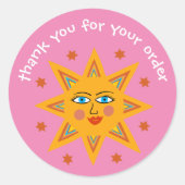 「ご注文いただきありがとうございます」かわいいカスタムサン ラウンドシール (正面)