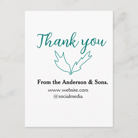 ご注文いただきありがとうございます ウェブサイトの会社名 ポストカード (正面)