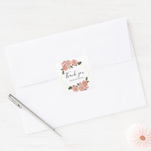 ご注文いただきありがとうございます スクエアシール (封筒)