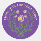 「ご注文いただきありがとうございます」デイジーデザイン カスタム ラウンドシール (正面)
