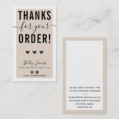 ご注文いただきありがとうございますINSERT WHEAT BLACK 名刺 (正面/裏面)