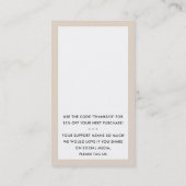 ご注文いただきありがとうございますINSERT WHEAT BLACK 名刺 (裏面)