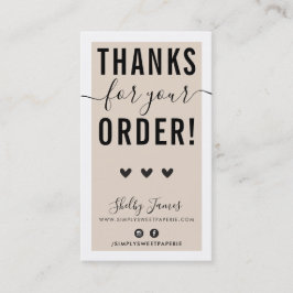 ご注文いただきありがとうございますINSERT WHEAT BLACK 名刺