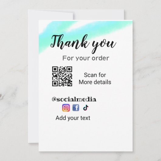 ご注文いただきありがとうございますq r連絡詳細s 招待状 (正面)