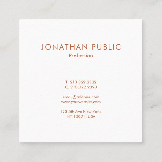 ご注文いただきありがとうござエレガントいましたモダン スクエア名刺 (裏面)