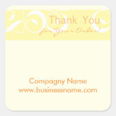 ご注文いただきありがとうござ企業のいますイエローステッカー スクエアシール (正面)
