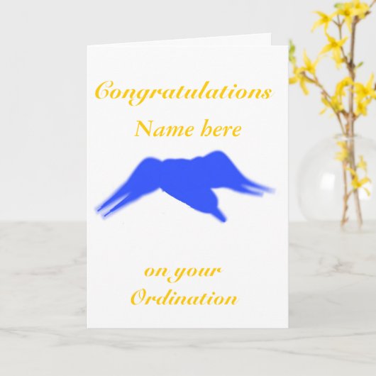 ご注文おめでとうございます。名前の先頭を追加 カード (黄色い花)