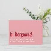 ご注文おもしろいはピンクの赤 サンキューカード (スタンド正面)