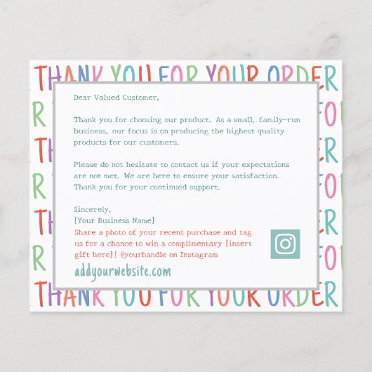 ご注文おもしろい追加のロカラフルゴをありがとう (裏面)