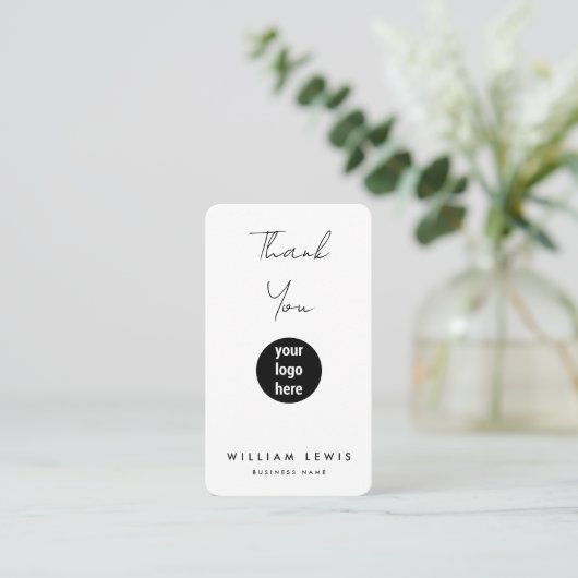 ご注文とソーシャルメディアのアイコンをありがとう 名刺 (スタンド正面)