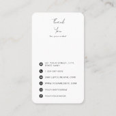 ご注文とソーシャルメディアのアイコンをありがとう 名刺 (裏面)