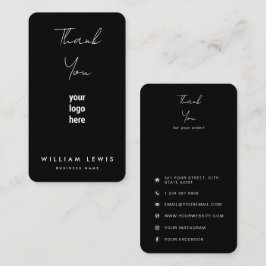 ご注文とソーシャルメディアのアイコンをありがとう 名刺