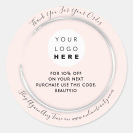 ご注文に感謝カスタムのロゴ名割引ピンク ラウンドシール