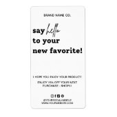 ご注文に感謝モダン |お使いのボックスに挨拶 ラベル (正面)