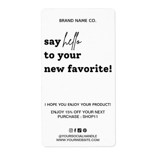 ご注文に感謝モダン |お使いのボックスに挨拶 ラベル (正面)