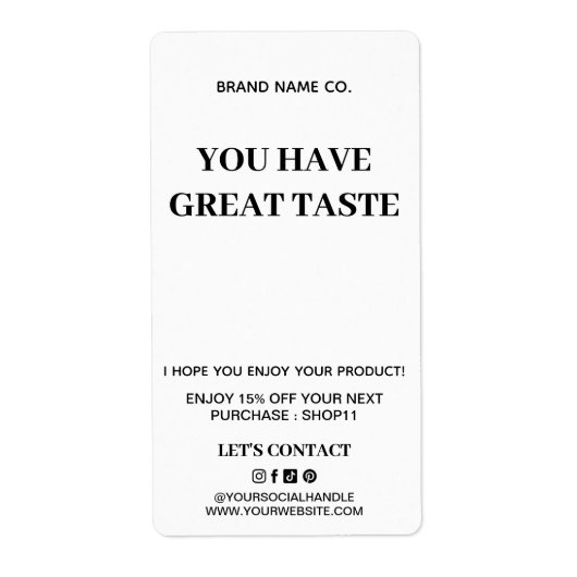 ご注文に感謝モダン |お好み素晴らしだ ラベル (正面)