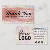 ご注文のカードに対してスパークリー感謝のバラ金ゴールド 名刺 (正面/裏面)