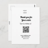 ご注文のスキャンありがとうございます 当社のロゴをレビュー ポストカード (正面/裏面)