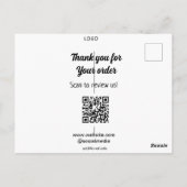 ご注文のスキャンありがとうございます 当社のロゴをレビュー ポストカード (裏面)