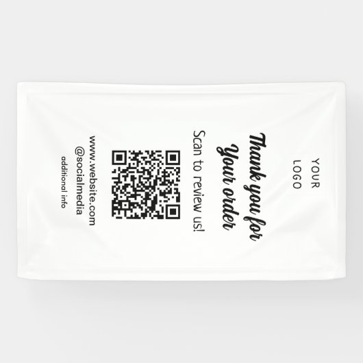 ご注文のスキャンありがとうございます 当社のロゴをレビュー 横断幕 (横)