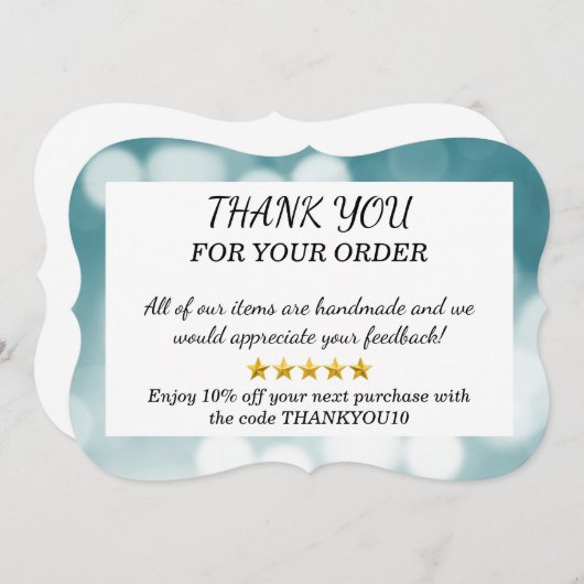 ご注文のノートカードをありがとう サンキューカード (正面/裏面)