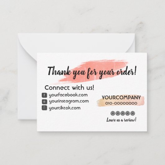 ご注文のノートカードをありがとう ノートカード (裏面)