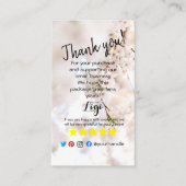 ご注文のロゴを追加感謝していするピンクの花を挿入 名刺 (正面)