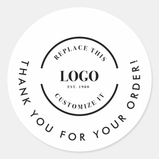 ご注文のロゴマークカスタムの業務に感謝 ラウンドシール (正面)