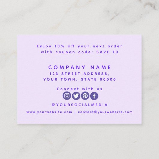 ご注文の名刺をありがとう エンクロージャーカード (裏面)