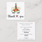 ご注文の感謝していためのクリスマスクラフトのスクリプト スクエア名刺 (正面/裏面)