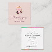 ご注文の感謝していフローラを保管します スクエア名刺 (正面/裏面)