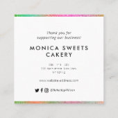 ご注文の感謝していフローラを保管します スクエア名刺 (裏面)